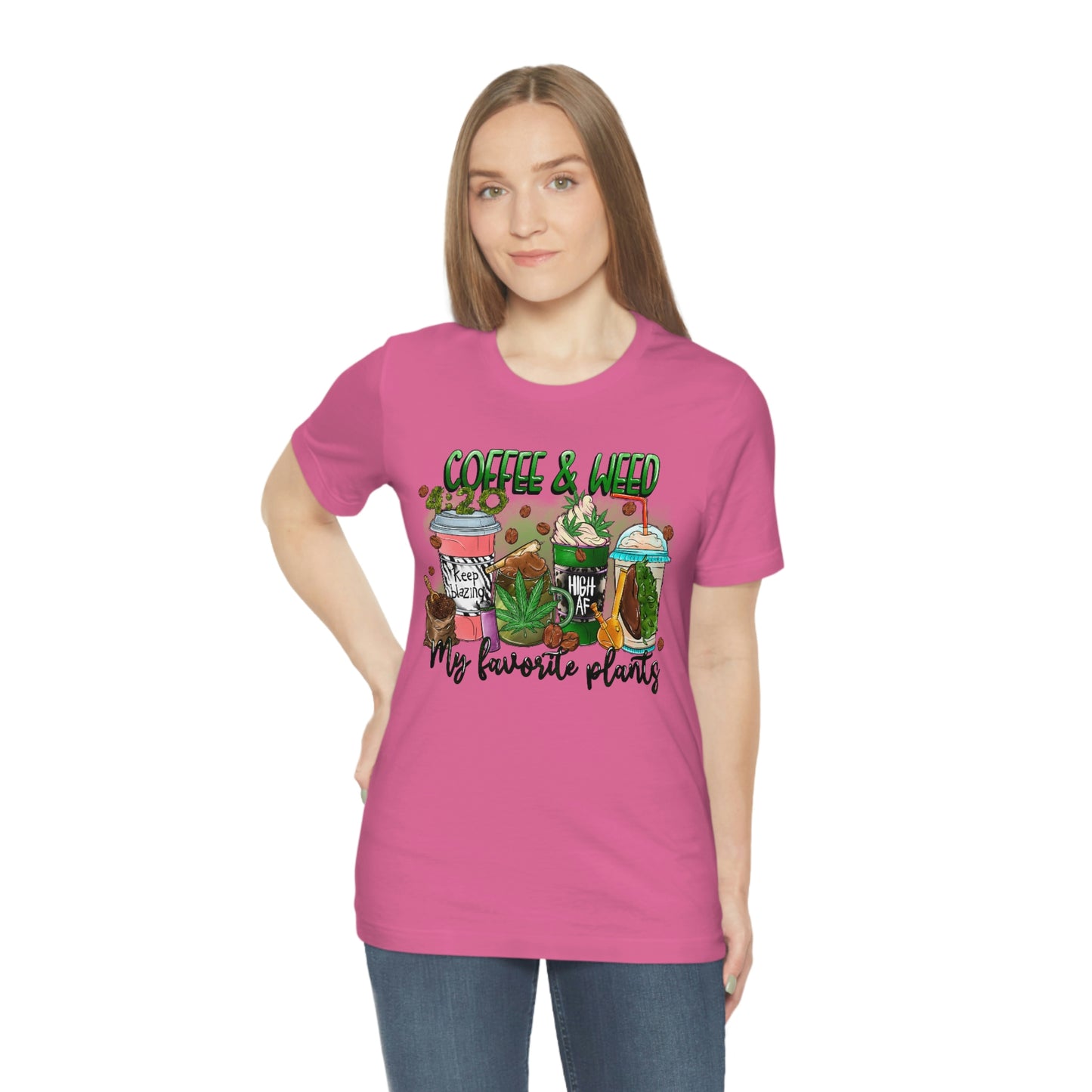 My Favorite Plants : Coffee and Weed 420 Unisex Jersey Short Sleeve Tee