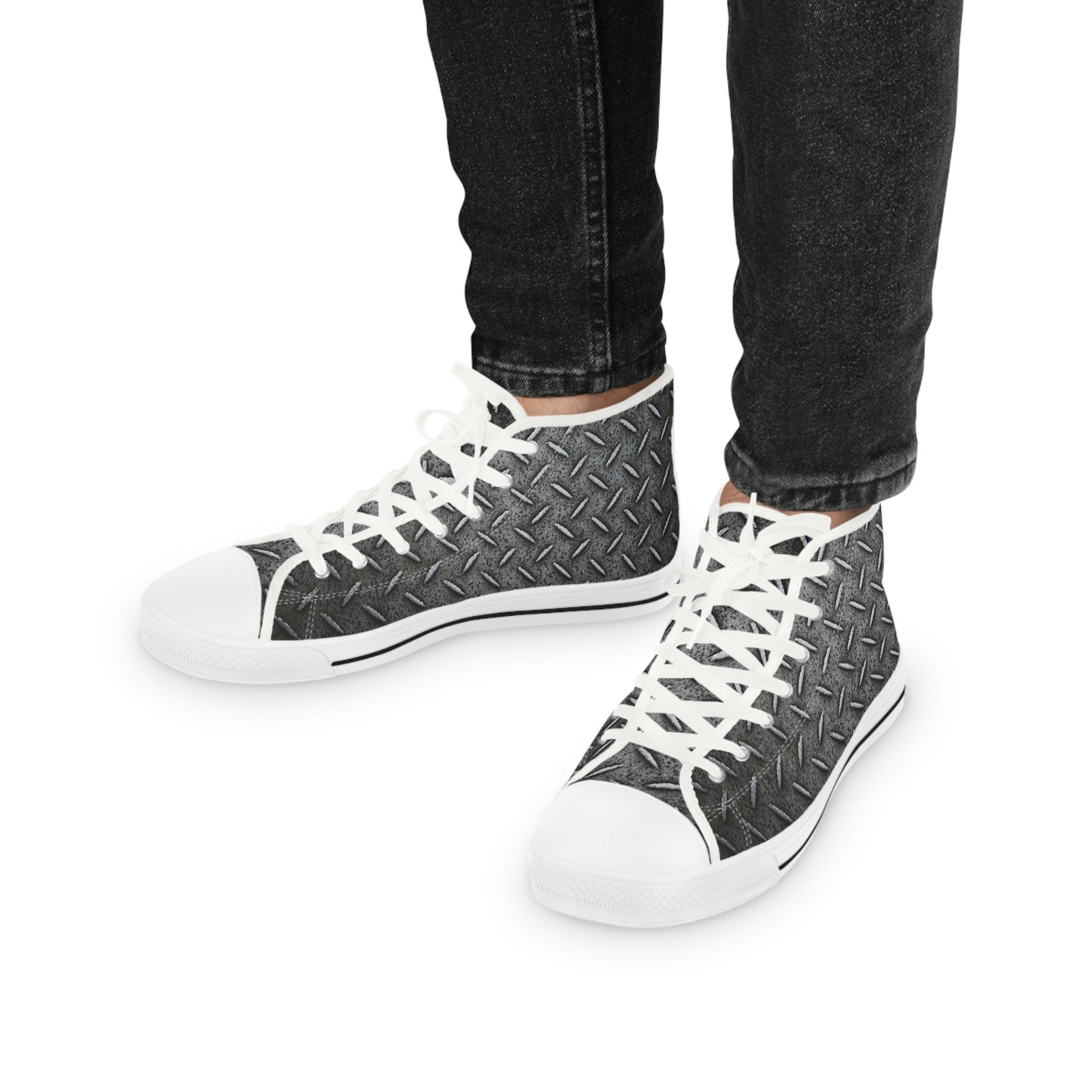 Metal Plate Men's High Top Sneakers