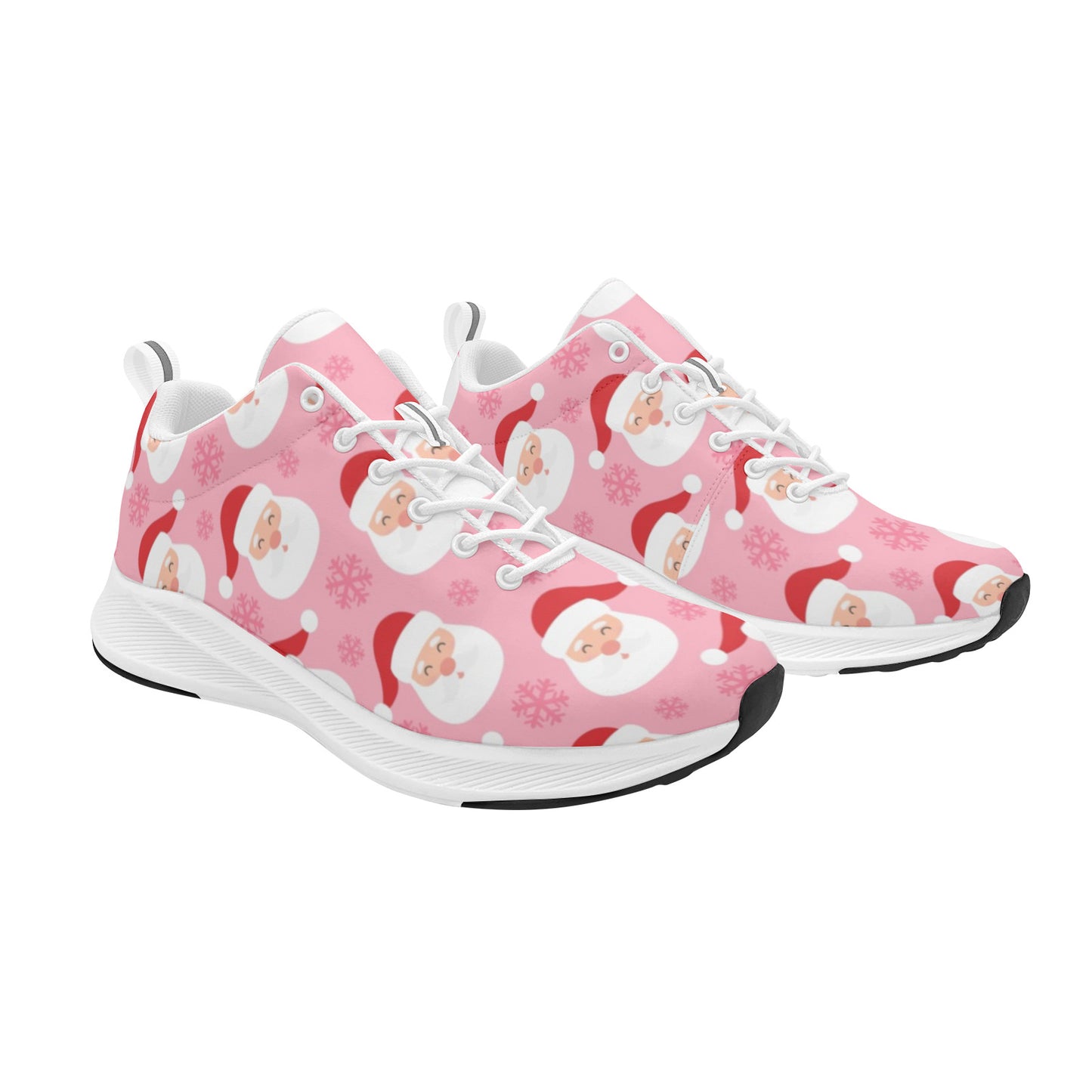 Pink Santa Face Christmas Women's Sneakers