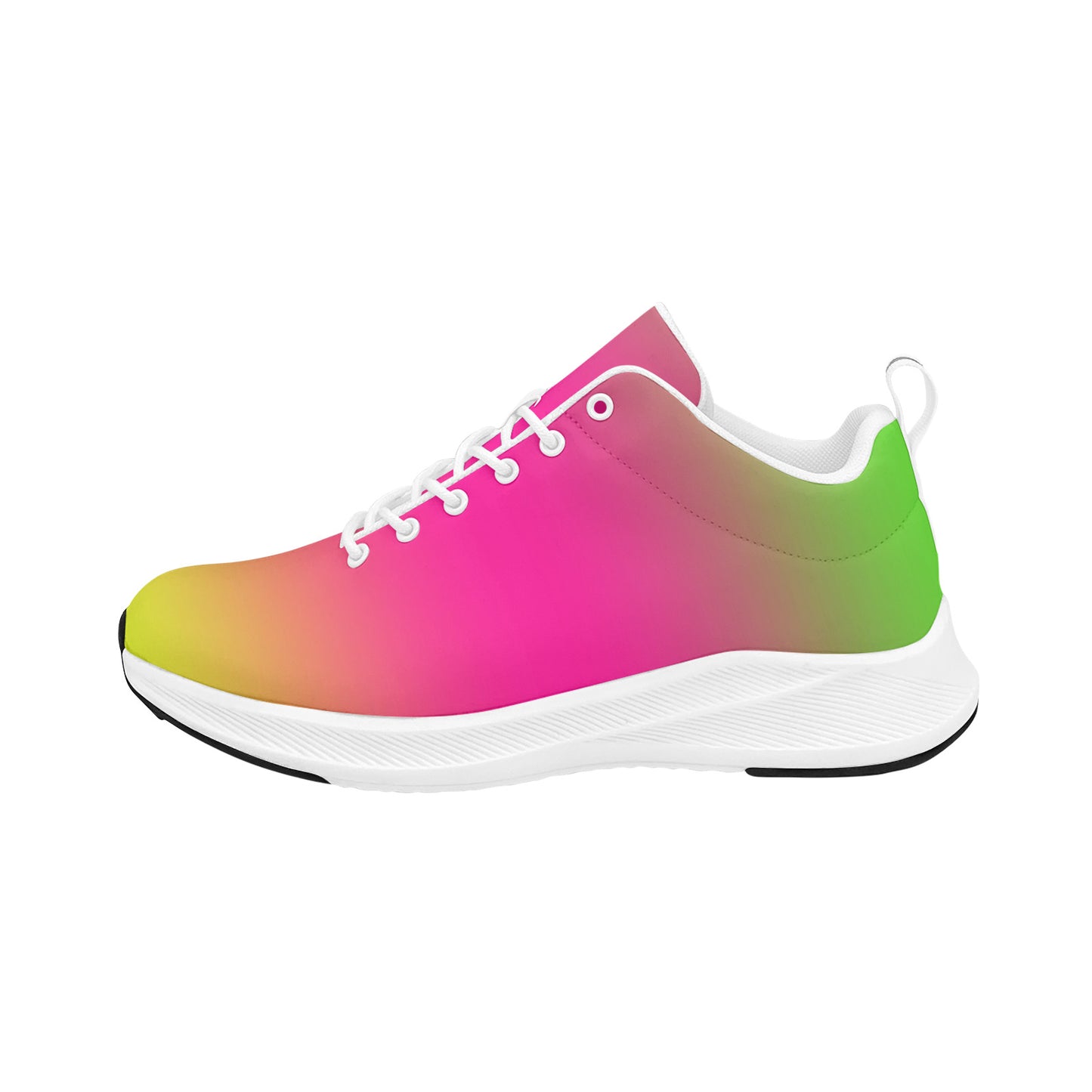 Yellow, Pink and Green Ombre Women's  Running Sneakers