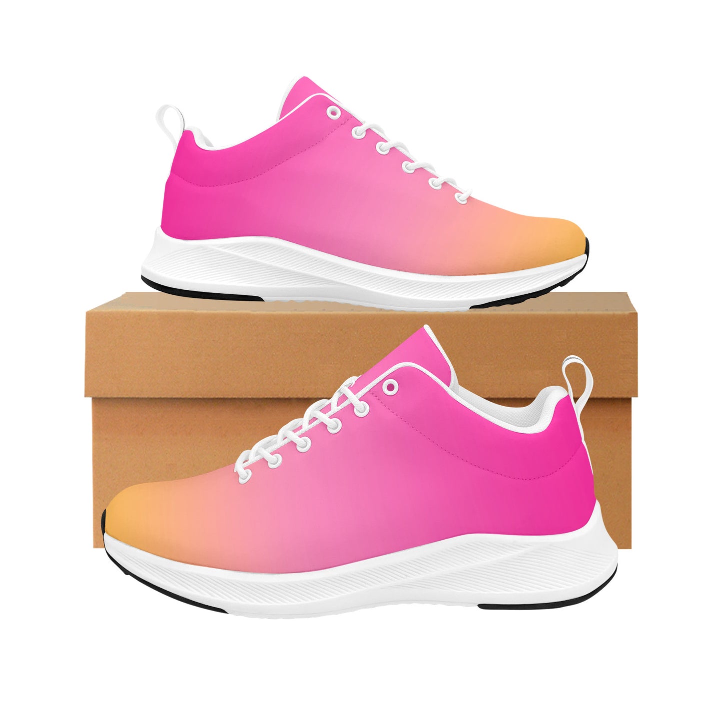 Pink and Orange Ombre Women's Running Shoes