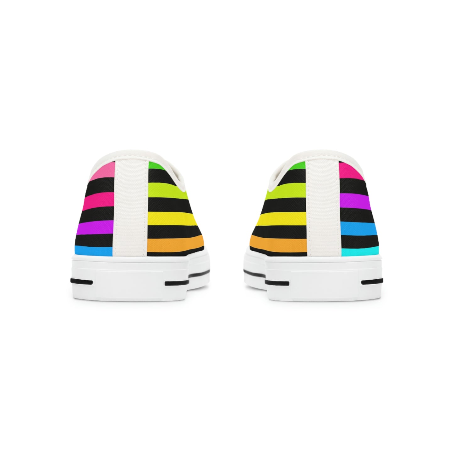 90's Neon Stripes Women's Low Top Sneakers