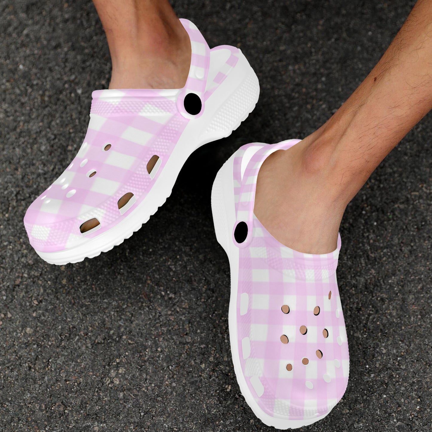 Pink Gingham Barbie Inspired Adults Clogs