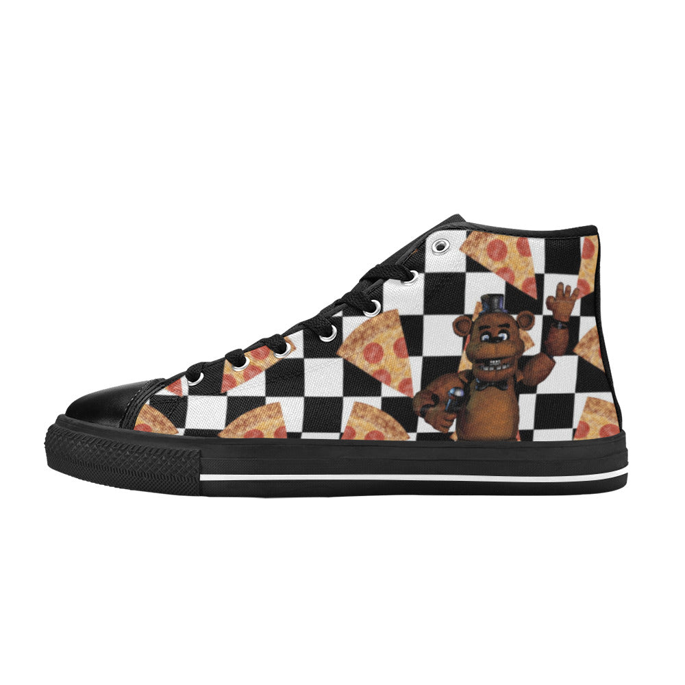 Five Nights Of Freddy Inspired Pizza Kid's High Top Sneakers