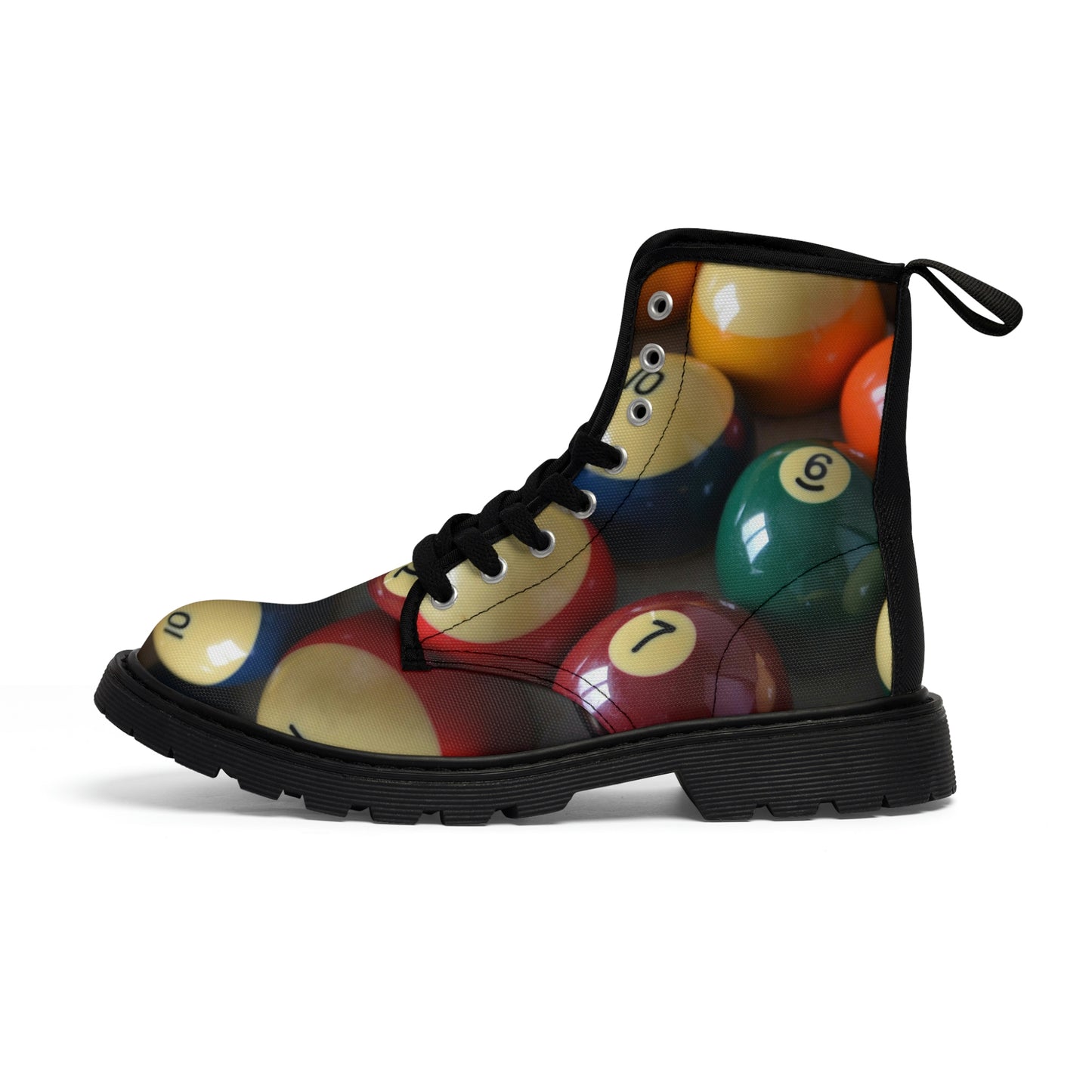 Pool Table Balls Men's Canvas Boots