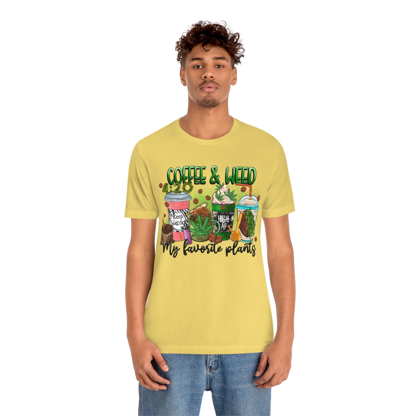 My Favorite Plants : Coffee and Weed 420 Unisex Jersey Short Sleeve Tee