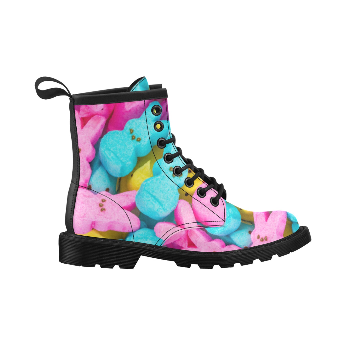 Sweet Marshmallows Bunnies Women's Leather Martens Boots