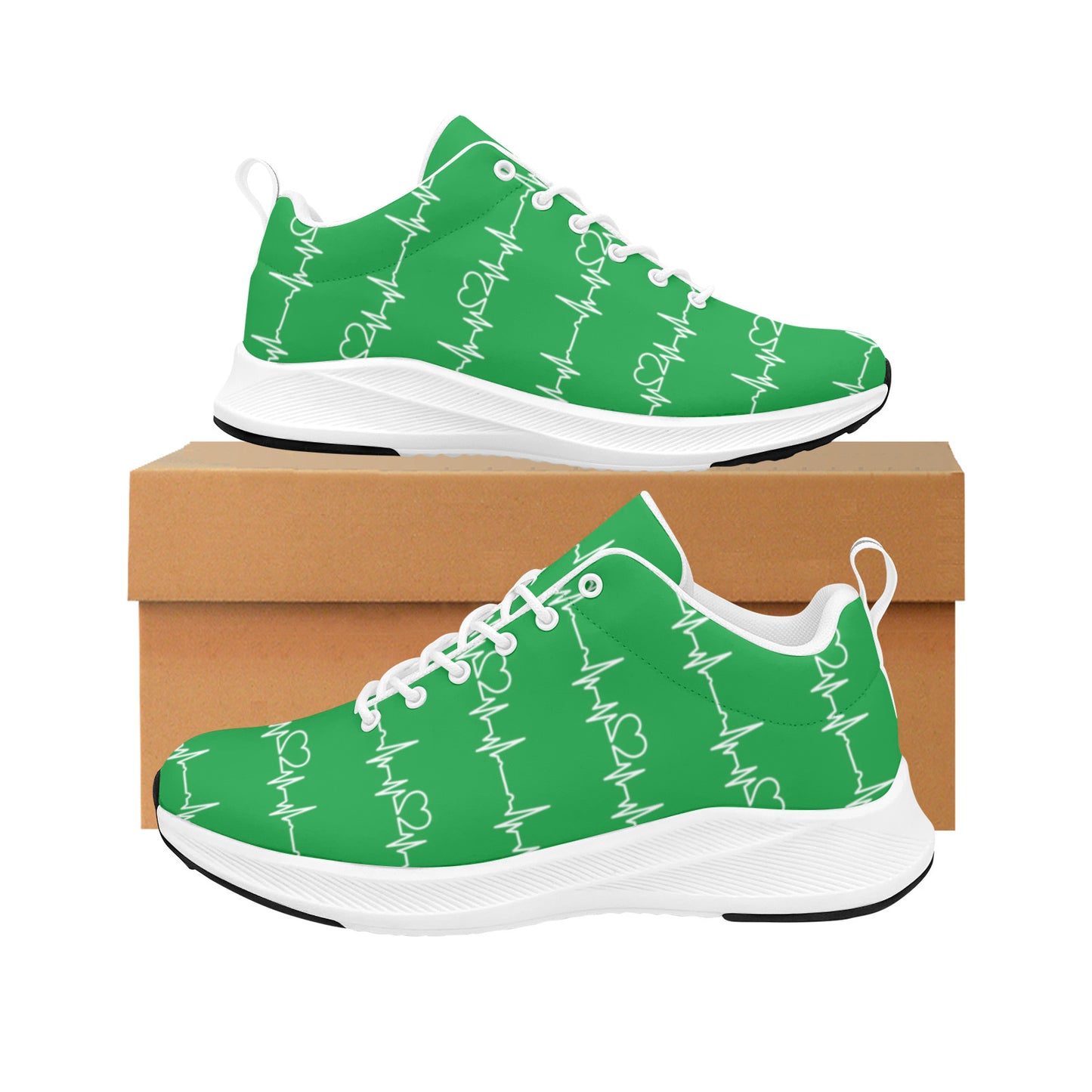 Monitor My Heart Nurse Sneakers (Hues Of Greens)