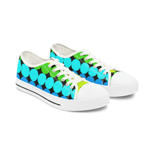 90's Neon Dots Women's Low Top Sneakers