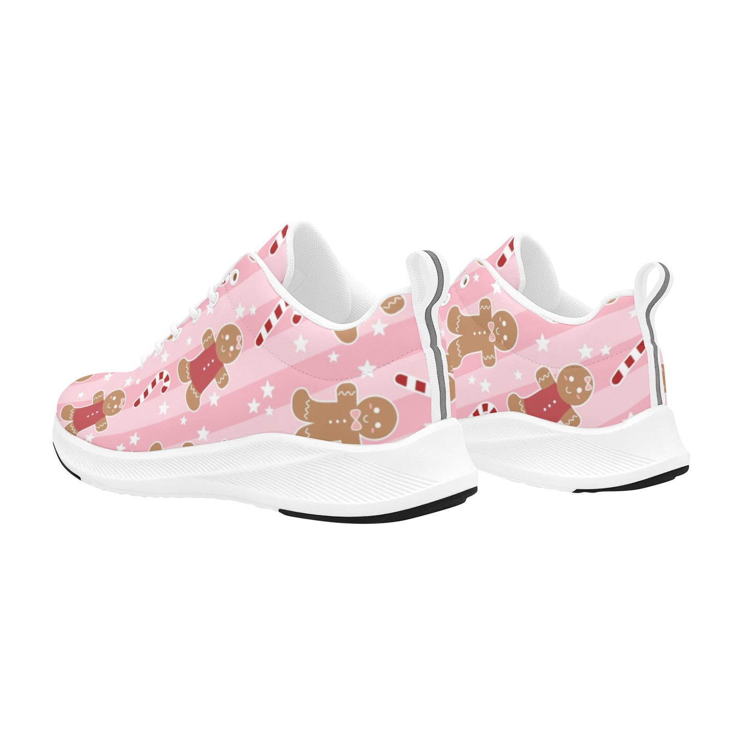 Pink Gingerbread Christmas Women's Running Sneakers