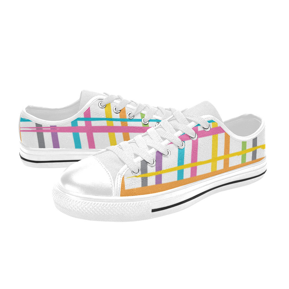 Bright Easter Stripes Canvas Kid's Shoes (Big Kid)