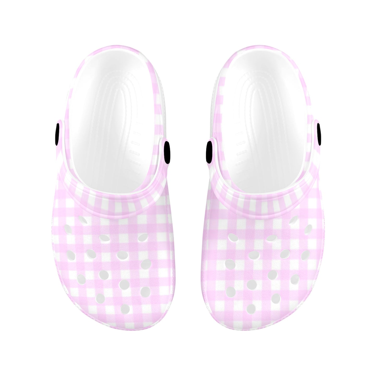 Pink Gingham Girls Clogs