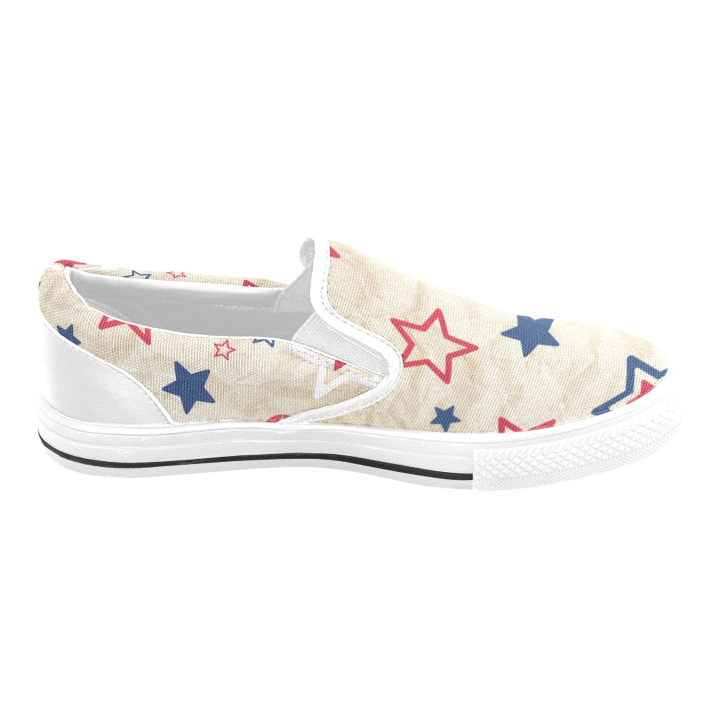 Distressed Stars Slip-on Canvas Kid's Shoes (Big Kid)