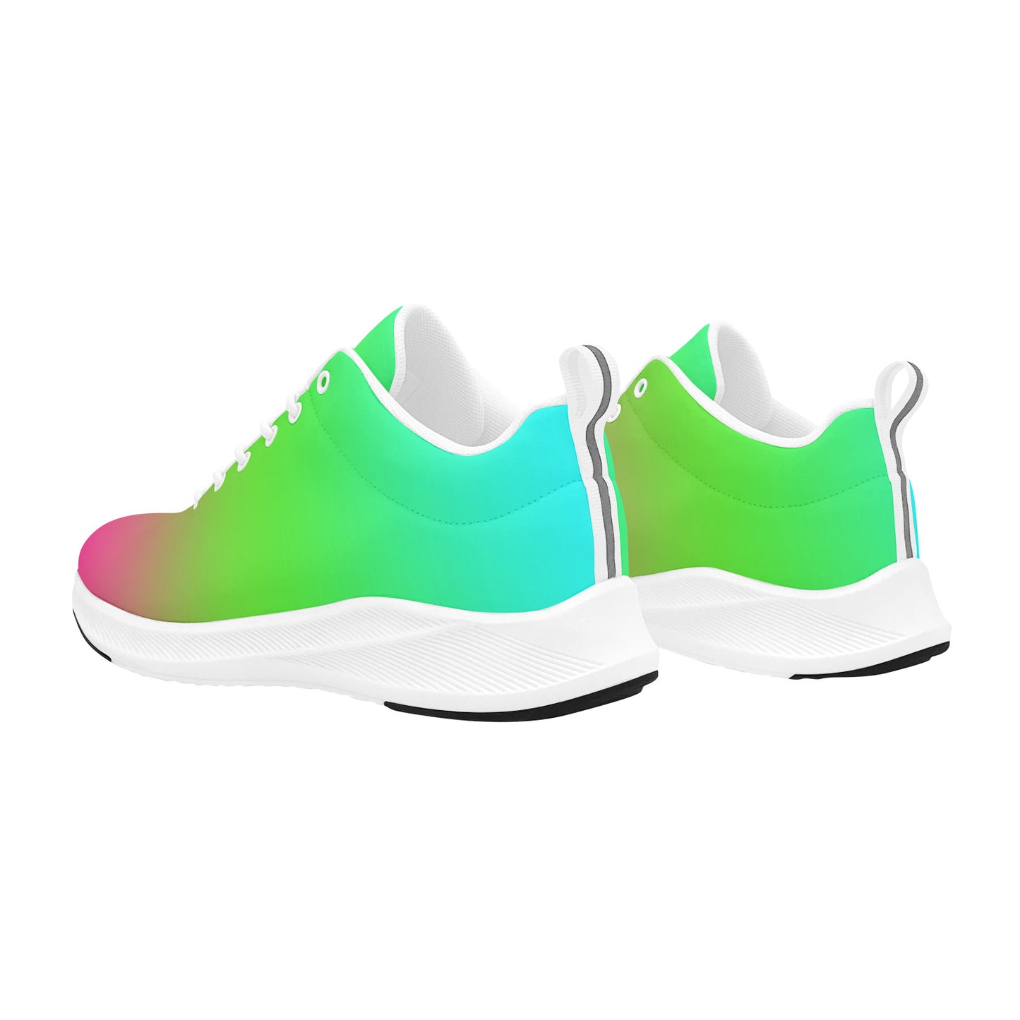 Pink, Green and Blue Ombre Women's Running Shoes