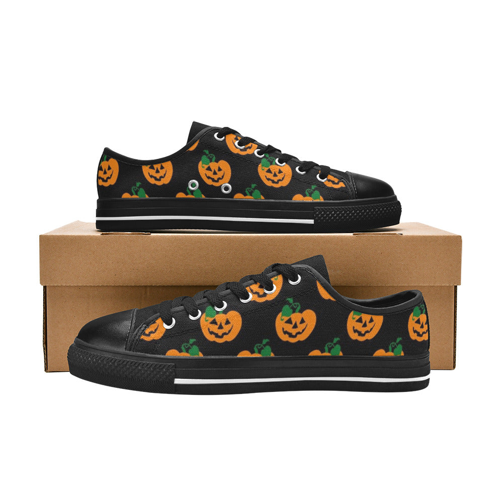 Black Pumpkin Low Top Canvas Kid's Shoes (Big Kid)