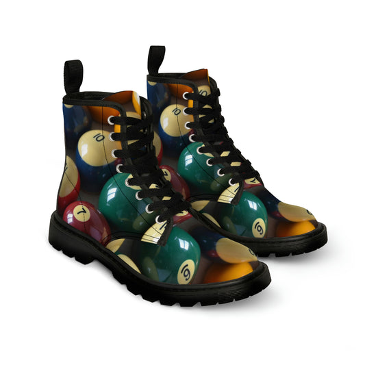 Pool Table Balls Men's Canvas Boots