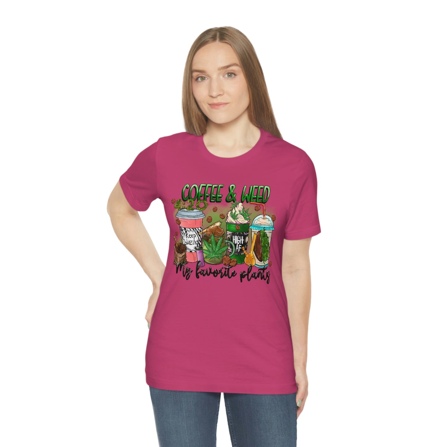 My Favorite Plants : Coffee and Weed 420 Unisex Jersey Short Sleeve Tee