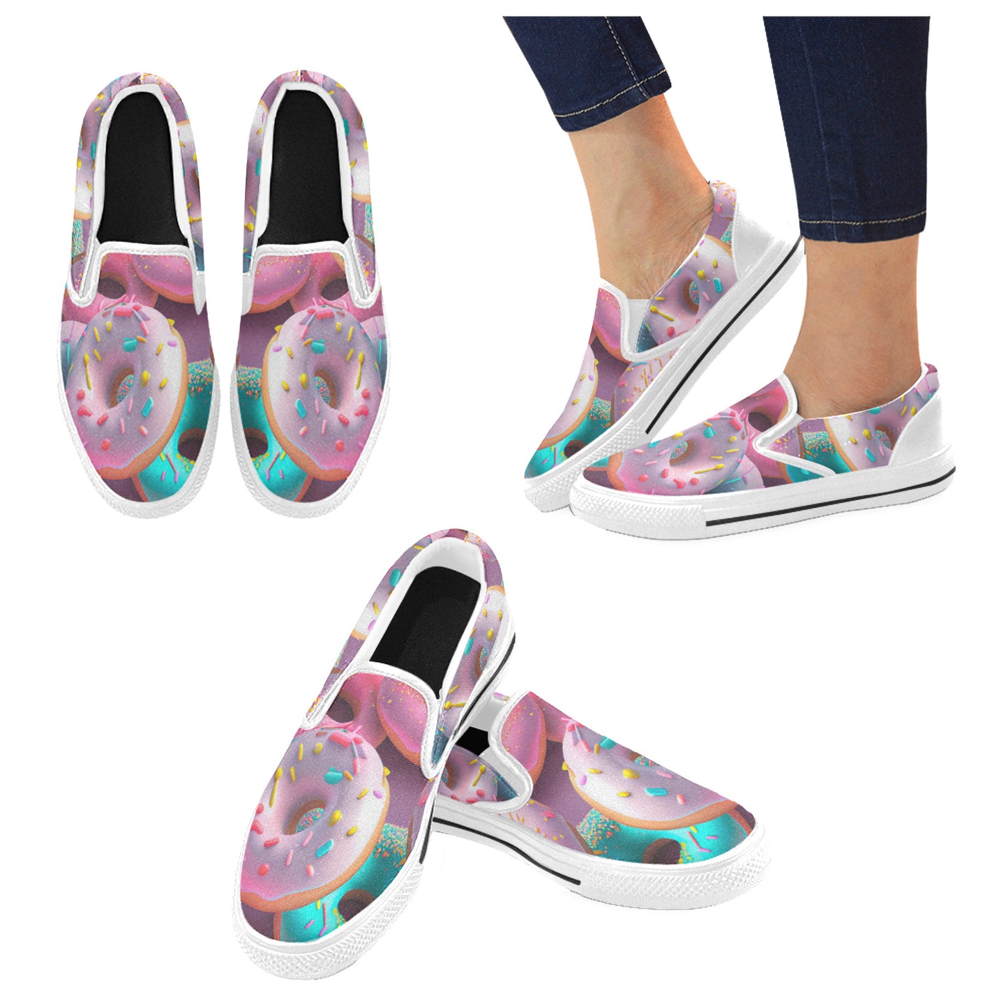 Donuts Slip On Canvas Shoes (Big Kids)