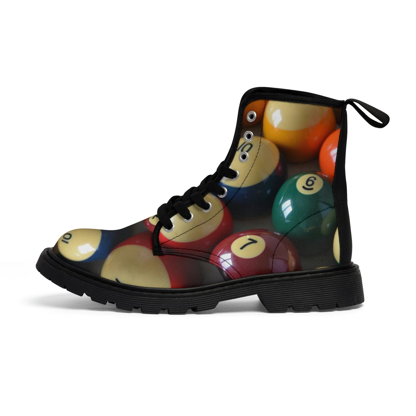 Pool Table Balls Men's Canvas Boots