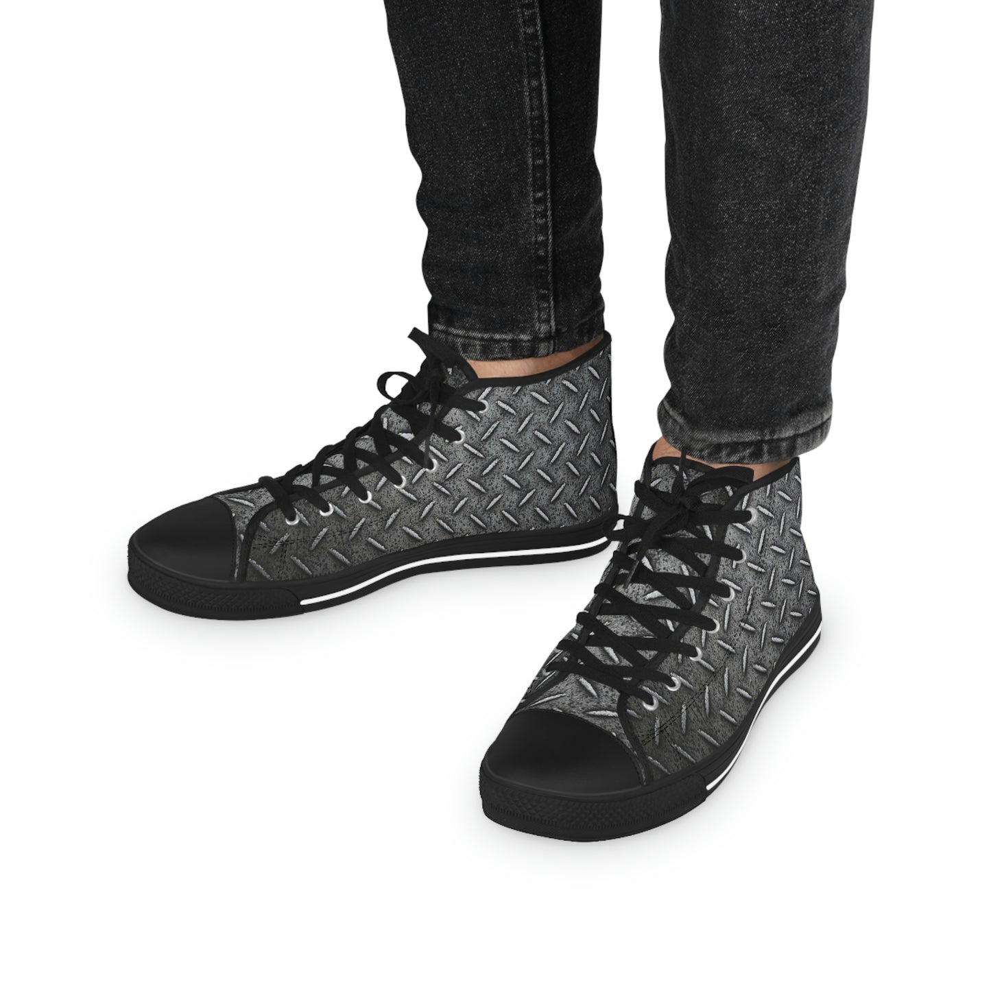 Metal Plate Men's High Top Sneakers