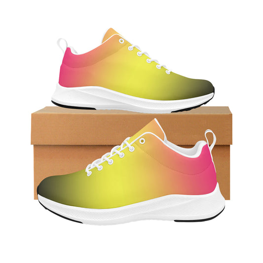 Black, Yellow and Pink Ombre Women's Running Shoes