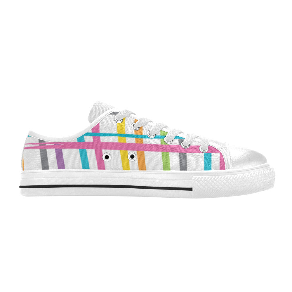 Bright Easter Stripes Canvas Kid's Shoes (Big Kid)