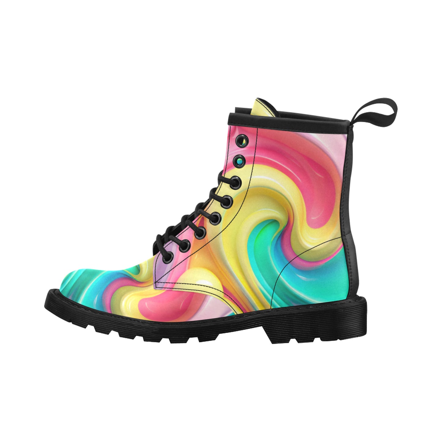 Paint Drip Women's PU Leather Martens Boots