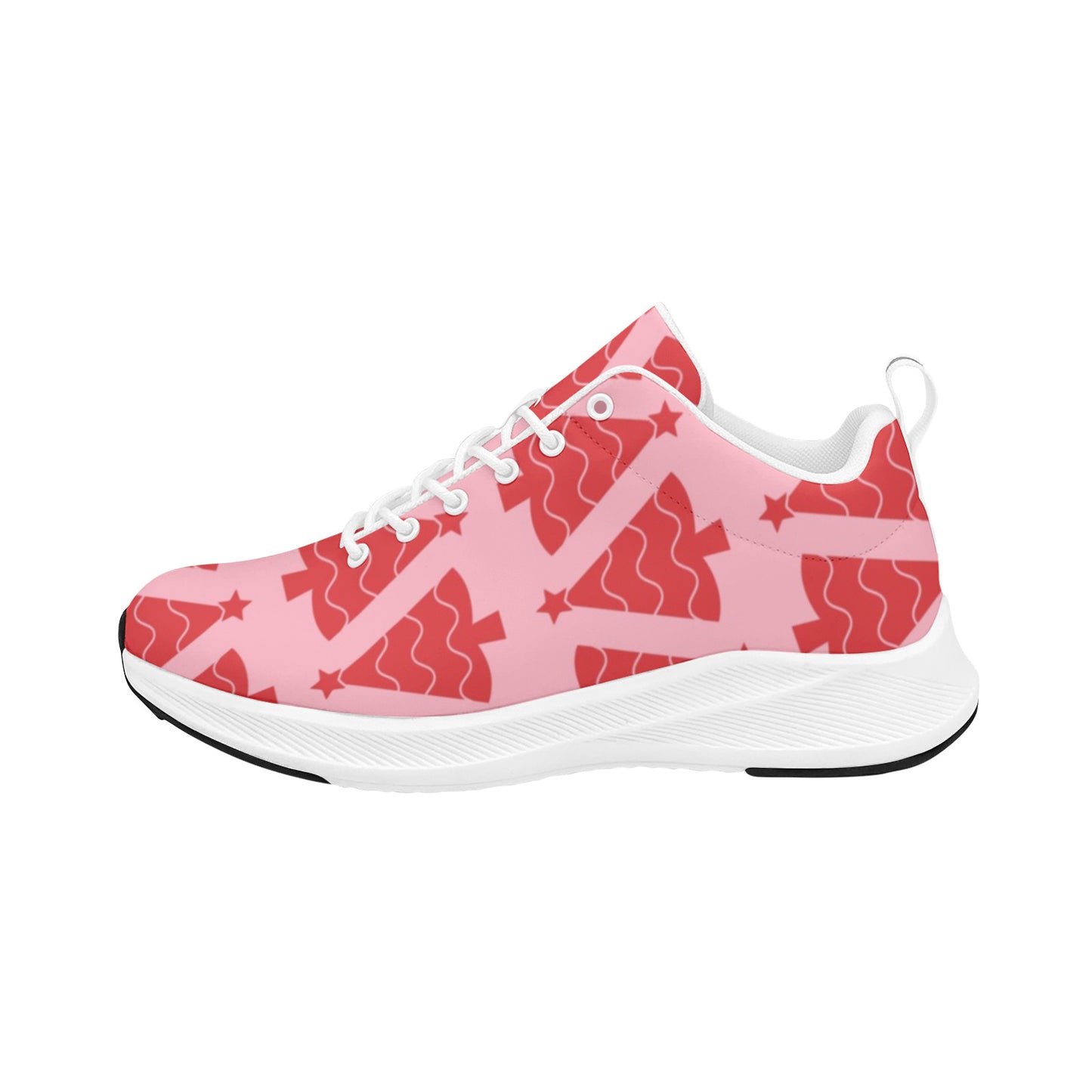 Pink and Red Christmas Trees Women's Running Sneakers