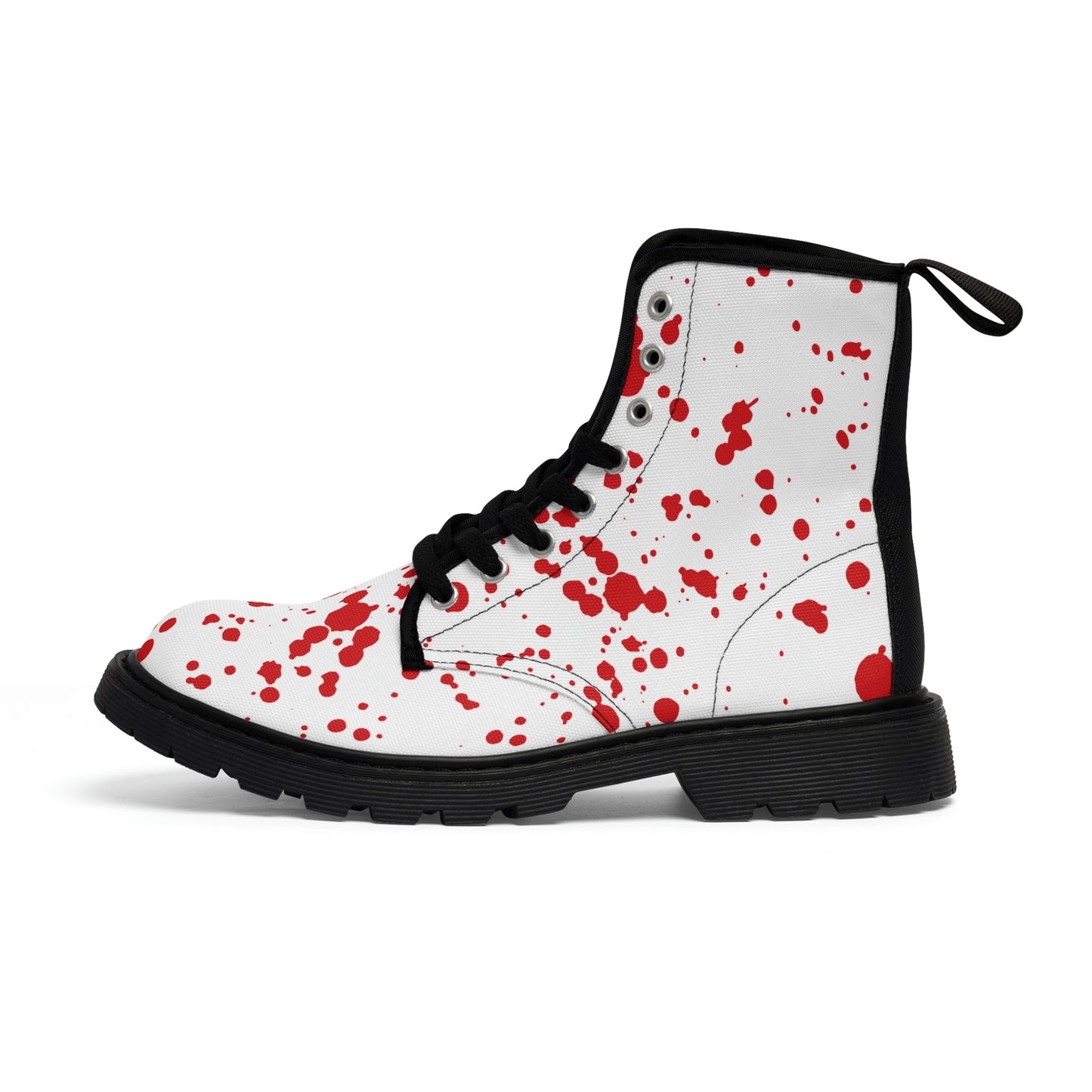 Blood Splatter Women's Canvas Combat Boots