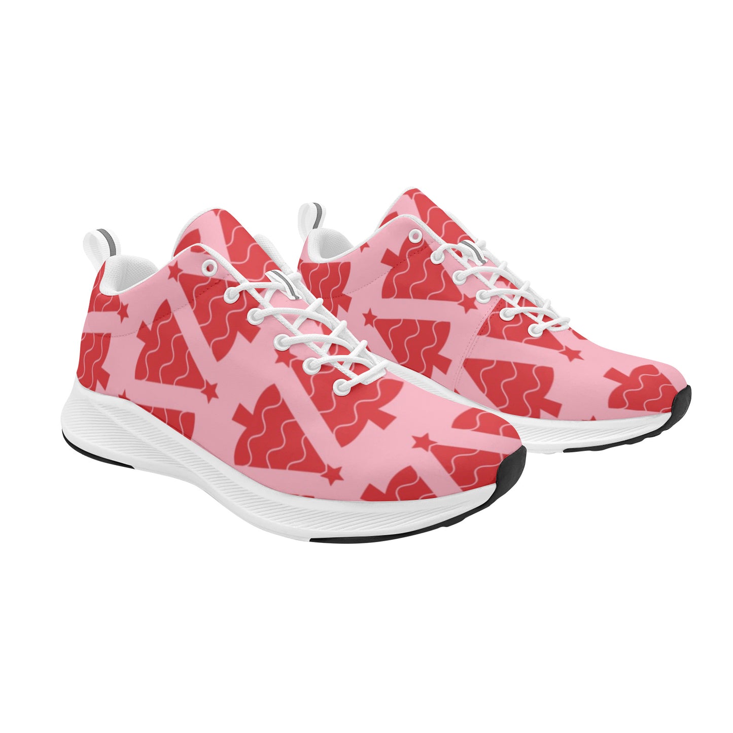 Pink and Red Christmas Trees Women's Running Sneakers