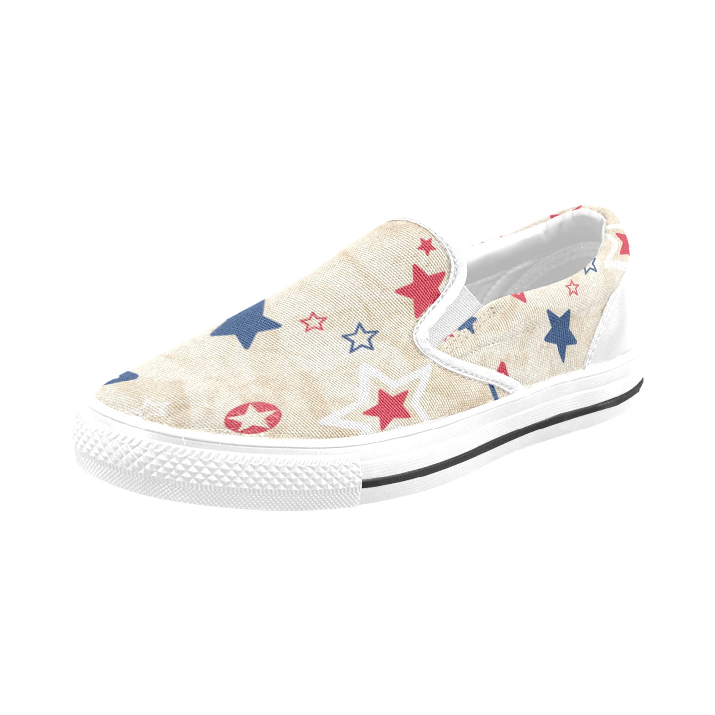 Distressed Stars Slip-on Canvas Kid's Shoes (Big Kid)