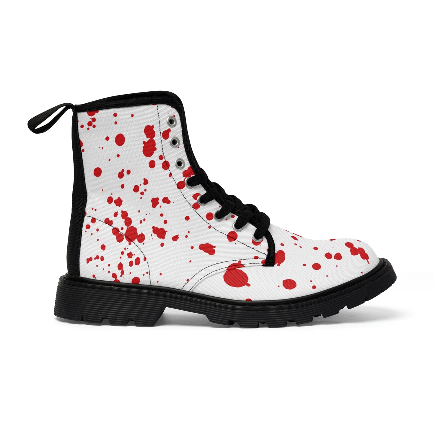 Blood Splatter Women's Canvas Combat Boots